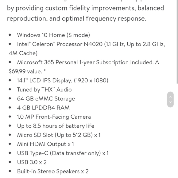 Gateway 14.1" Ultra Slim Notebook, FHD, Intel Celeron, Dual Core, 4GB/64GB - Picture 8 of 9